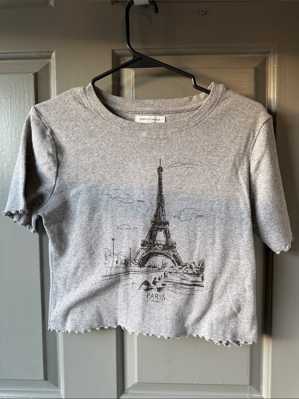 Grayson Threads Heather Gray Ribbed Crewneck Top